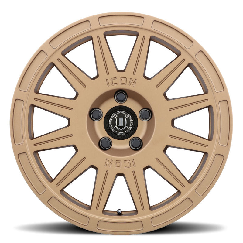 ICON Ricochet 17x8 5x100 38mm Offset 6in BS Satin Gold Wheel 7017805060SG 7017805060SG Photo - Close Up