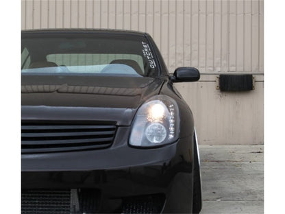 Spyder Infiniti G35 03-04 4DR Projector Halogen - LED Halo DRL Blk High H4 PRO-YD-IG35034D-DRL-BK 5031747 5031747 Photo - Mounted