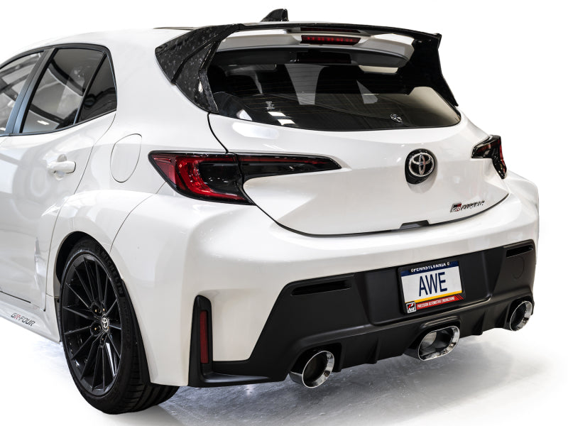 AWE Tuning AWE 23-24 Toyota GR Corolla Touring Edition Catback Exhaust - Chrome Silver Tips 3015-52472 3015-52472 Photo - Mounted