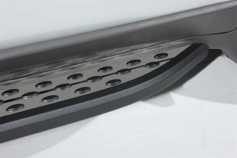 Dee Zee Deezee Universal Running Board Universal Cross Utility Vehicle NXc (Stainless Top w Blk Trim) DZ16203 DZ16203 Photo - Mounted