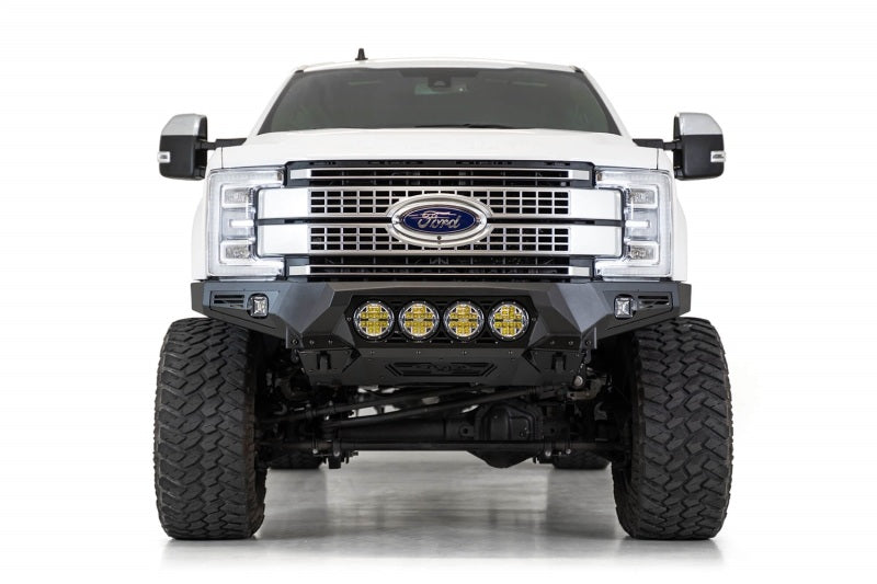Addictive Desert Designs 17-20 Ford Super Duty Bomber Front Bumper w/ Mounts For 4 Rigid 360 6in F160014110103 F160014110103 Photo - Mounted