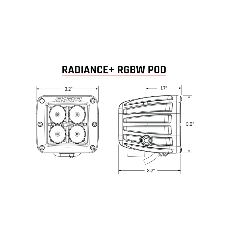 Rigid Industries Radiance+ Pod RGBW - Pair 202053 202053 Line Art