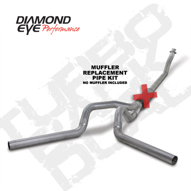 Diamond Eye Performance Diamond Eye KIT 4in TB MFLR RPLCMENT PIPE DUAL AL: 94-02 DODGE CUMMINS 5.9L K4214A-RP K4214A-RP Photo - Primary