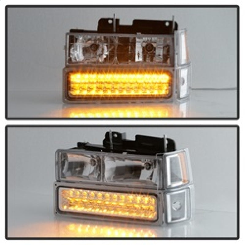 SPYDER Xtune 92-94 Blazer Full Size Corner/LED Bumper Headlights Chrome HD-JH-CCK88-LED-AM-C-SET 5069559 5069559 Photo - Unmounted