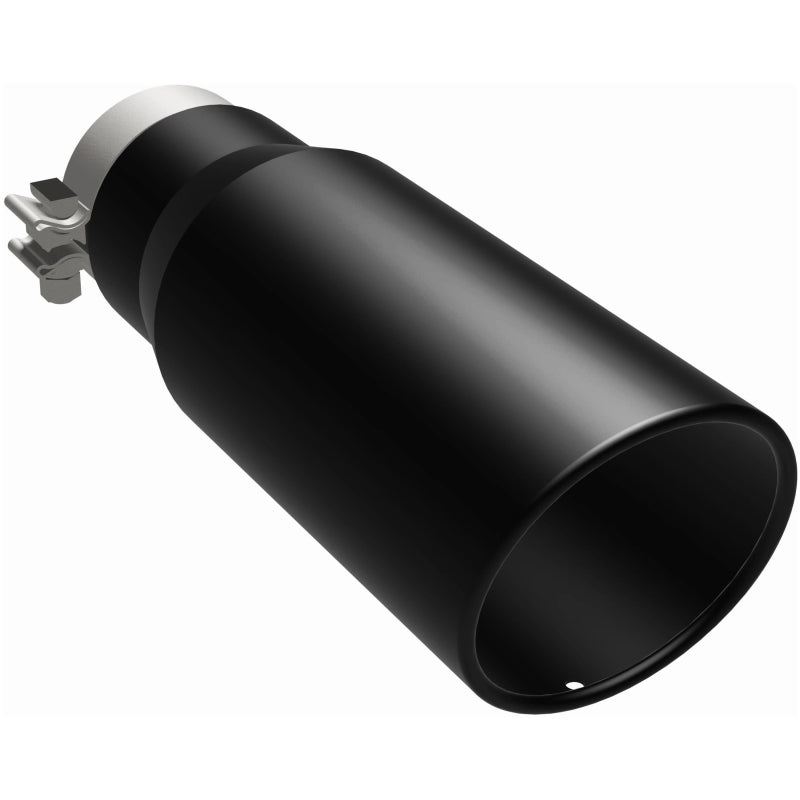 Magnaflow Tip Stainless Black Coated Single Wall Round Single Outlet 5in Dia 3.5in Inlet 14.5in L 35237 35237 Photo - out of package