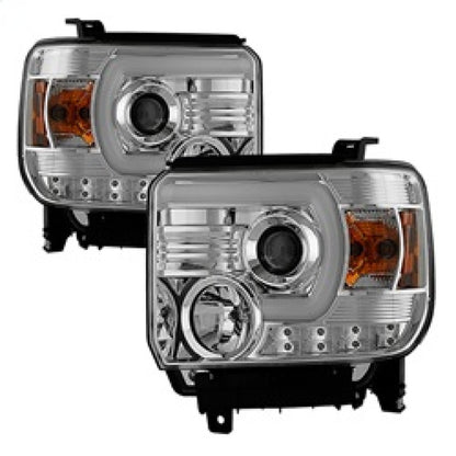 Spyder GMC Sierra 14-16 Projector Headlights Light Bar DRL Chrm PRO-YD-GS14V2-LBDRL-C 5080868 5080868 Photo - Primary