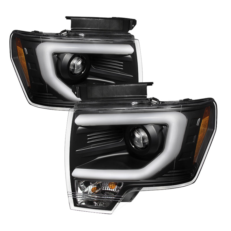 Spyder Ford F150 09-14 Projector Headlights Halogen Model- Light Bar DRL Blk PRO-YD-FF15009-LBDRL-BK 5077592 5077592 Photo - Primary