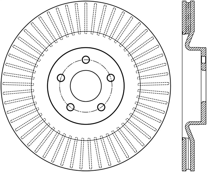 StopTech Sport Slotted 16-18 Ford Focus RS Front Right CRYO Rotor 126.61124CSR 126.61124CSR Photo - Primary