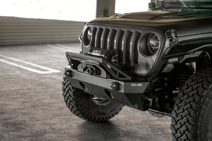 DV8 Offroad 07-23 Jeep Wrangler/Gladiator JT/JK/JL FS-25 Stubby Front Bumper w/Plated Bull Bar FBJL-06 FBJL-06 Photo - Unmounted