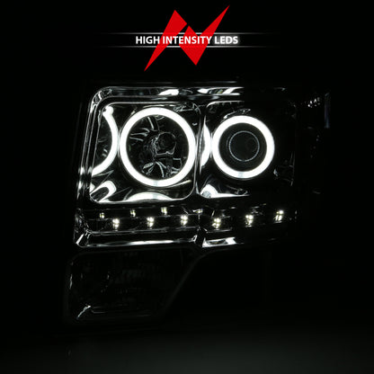 Anzo 2009-2014 Ford F-150 Projector Headlights w/ Halo Chrome (CCFL) G2 111297 User 6
