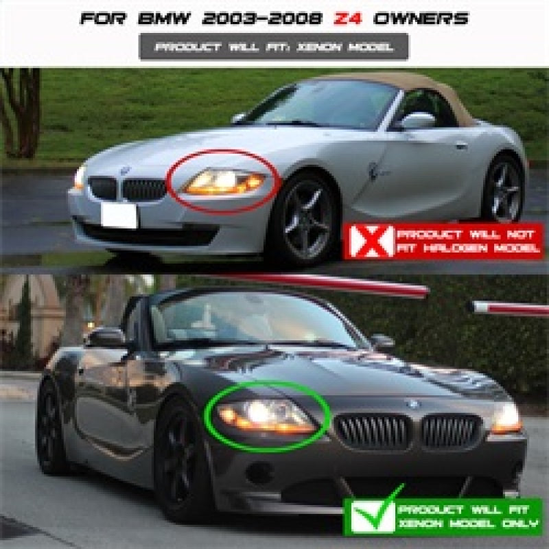 Spyder BMW Z4 03-08 Projector Headlights Xenon/HID Model Only - LED Halo Black PRO-YD-BMWZ403-HID-BK 5029676 5029676 Photo - Mounted
