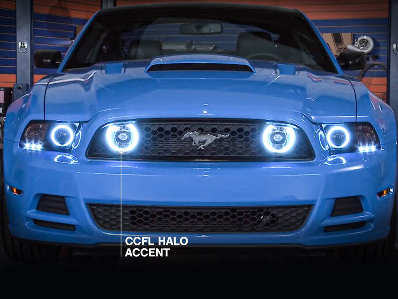Raxiom 13-14 Ford Mustang GT CCFL Halo Fog Lights (Smoked) 49177 49177 Photo - Close Up