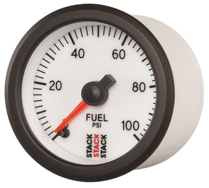 Autometer Stack 52mm 0-100 PSI 1/8in NPTF Male Pro Stepper Motor Fuel Pressure Gauge - White ST3356 ST3356 User 2