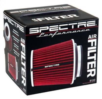 Spectre Adjustable Conical Air Filter 5-1/2in. Tall (Fits 3in. / 3-1/2in. / 4in. Tubes) - Red 8132 8132 Photo - in package