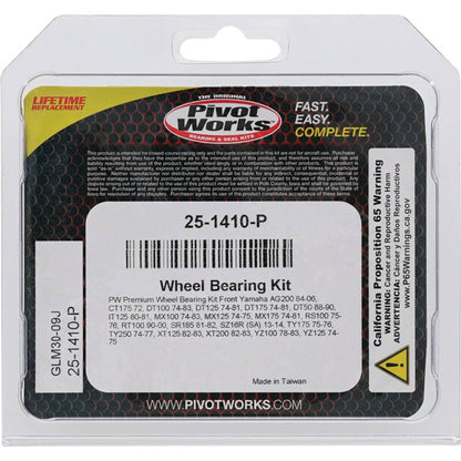 Pivot Works Yamaha Wheel Bearing Kit Premium Bearings 25-1410-P 25-1410-P Photo - Primary