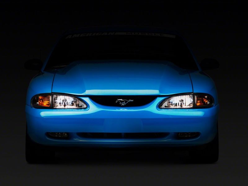 Raxiom 94-98 Ford Mustang Axial Series Cobra Style Headlights- Chrome Housing (Clear Lens) 49049 49049 Photo - Close Up