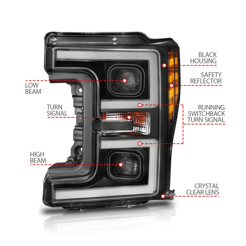 Anzo LED Headlights 17-18 Ford F-250 Projector Plank-Style 111388 Photo - Unmounted