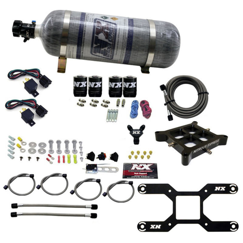 Nitrous Express 4150 Dual Stage Billet Crossbar Nitrous Kit (50-300 & 100-500HP) w/Composite Bottle 66042-12 66042-12 Photo - Primary