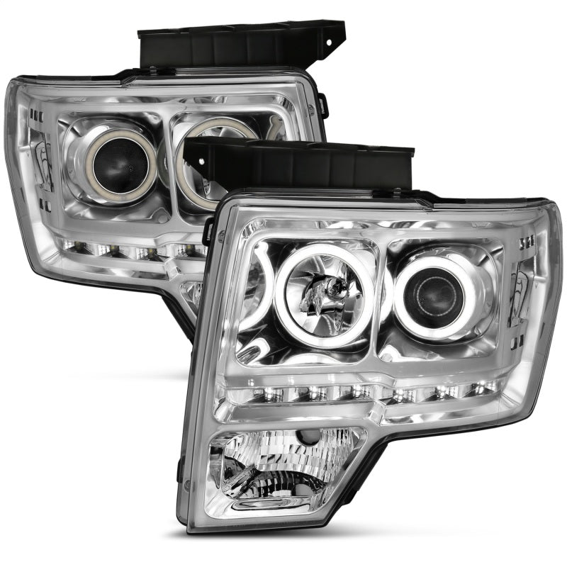 Anzo 2009-2014 Ford F-150 Projector Headlights w/ Halo Chrome (CCFL) G2 111297 Photo - Unmounted