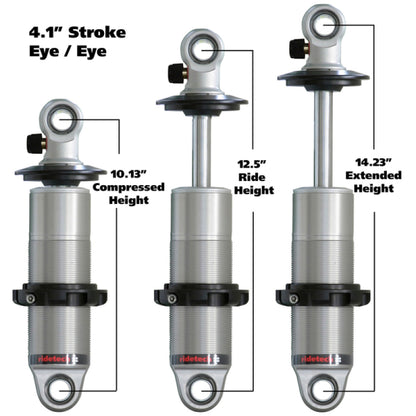Ridetech HQ Series CoilOver Shock 4.1in Travel 2.5in Coil Eye/Eye Mounting 10.125inx14.225in 24149901 24149901 Photo - Primary