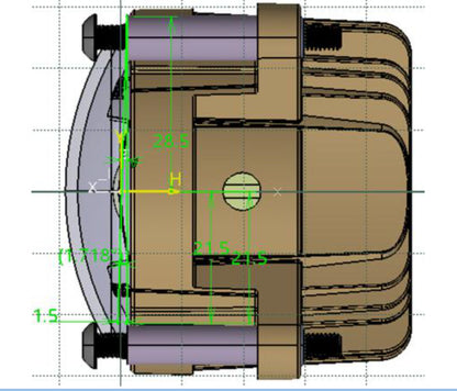 ORACLE Lighting Oracle 60mm 15W Fog Beam LED Emitter - 3000K 5821-006 5821-006 Technical Drawing