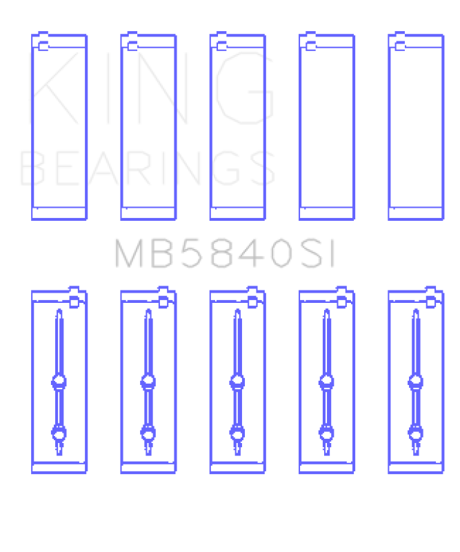 King Engine Bearings Chrysler/Dodge Gen 3 Hemi 5.7/6.1/6.4 (Size +1.0mm) Main Bearing Set MB5840SI1.0 MB5840SI1.0 Photo - Primary