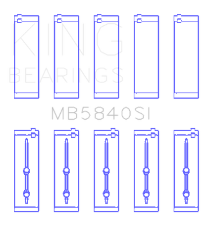King Engine Bearings Chrysler/Dodge Gen Iii Hemi 5.7/6.1/6.4 (Size +0.25mm) Main Bearing Set MB5840SI0.25 MB5840SI0.25 Photo - Primary