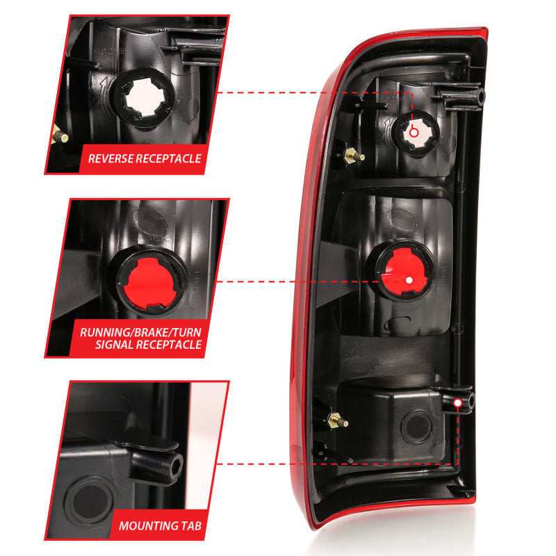 ANZO 2008-2016 Ford F-250 Taillight Red/Clear Lens (OE Replacement) 311305 311305 Photo - Unmounted