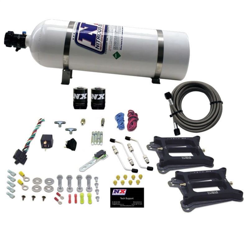 Nitrous Express Dual 4150/Alcohol Nitrous Kit (100-500HP) w/15lb Bottle 50245-15 50245-15 Photo - Primary