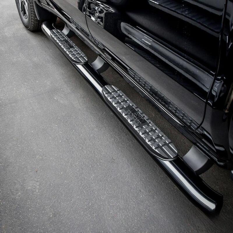 Westin 19-20 Chevrolet/GMC Silverado/Sierra 1500 Double Cab PRO TRAXX 4 Oval Nerf Step Bars - Black 21-24125 21-24125 Photo - Mounted