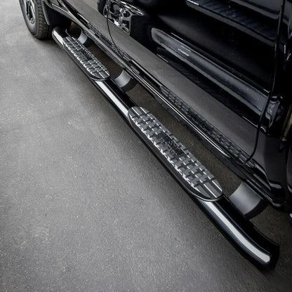 Westin 19-20 Chevrolet/GMC Silverado/Sierra 1500 Double Cab PRO TRAXX 4 Oval Nerf Step Bars - Black 21-24125 21-24125 Photo - Mounted