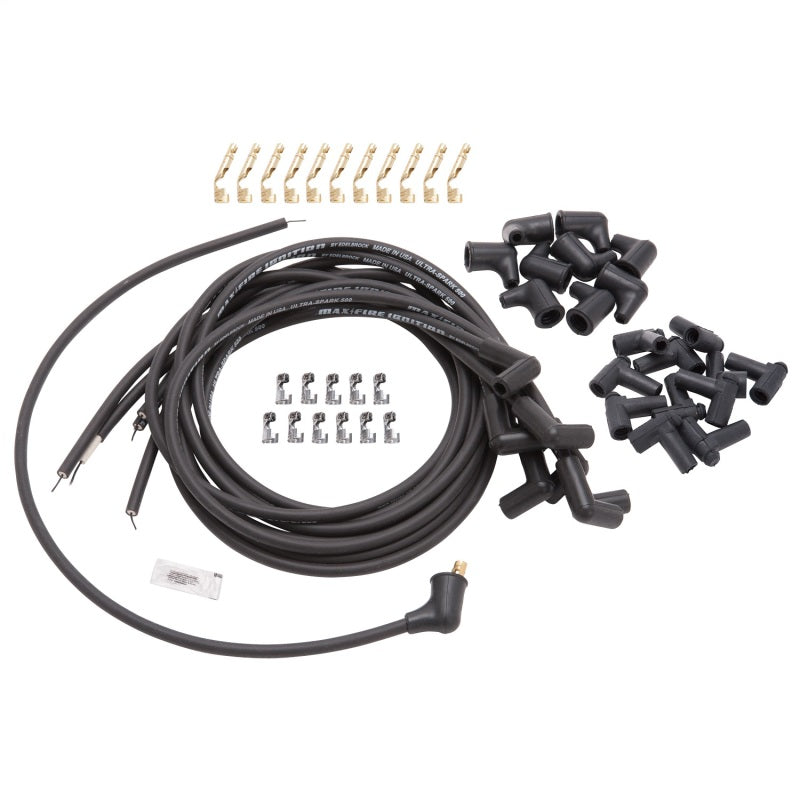 Edelbrock Spark Plug Wire Set Universal 90 Deg Boots 500 ohm Resistance 8.65mm 22701 Photo - Primary