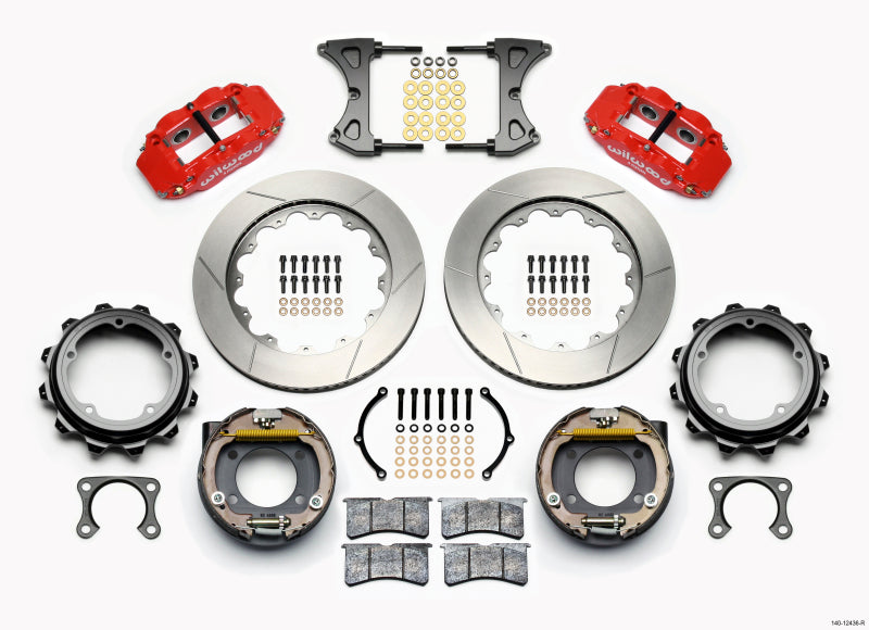 Wilwood Narrow Superlite 4R Rear P-Brk Kit 14.00in Red Strange Eng Floater 3.49in Offset 140-12436-R 140-12436-R Photo - Primary