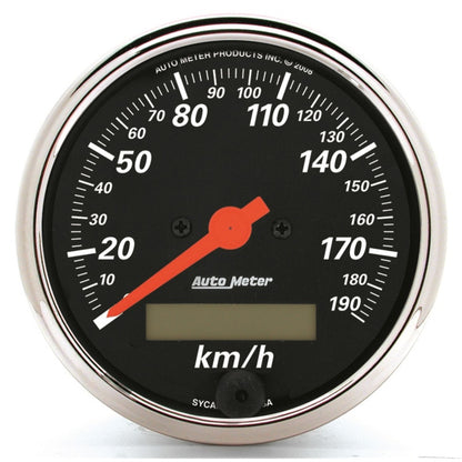 Autometer Gauge, Speedometer, 3 1/8", 190km/h, Elec. Prog. w/ Lcd Odo, Designer 1487-M User 1