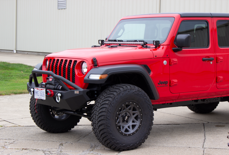 Fishbone Offroad 2018+ Jeep Wrangler JL - Black Aluminum Hawse Fairlead License Plate Mount FB21098 FB21098 Photo - lifestyle view