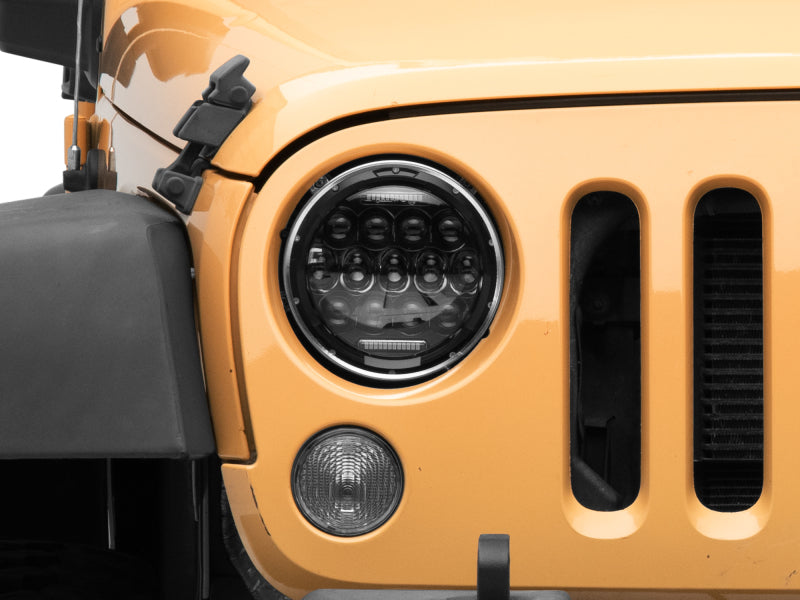 Raxiom 97-18 Jeep Wrangler TJ/JK Axial Series 13-LED Headlights- Black Housing (Clear Lens) J150093 J150093 Photo - Close Up