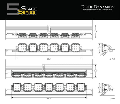Diode Dynamics Prinsu/Sherpa Roof Racks- SS5 7-Pod CrossLink Mounting Kit - Pro White Combo DD7828 DD7828 User 8