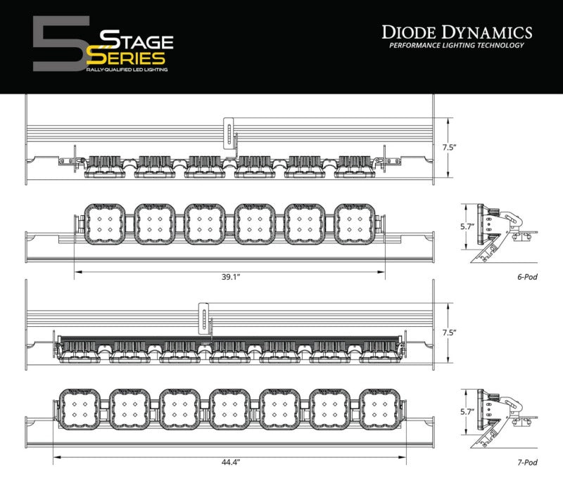 Diode Dynamics Prinsu/Sherpa Roof Racks- SS5 7-Pod CrossLink Mounting Kit - Pro Yellow Combo DD7829 DD7829 User 8