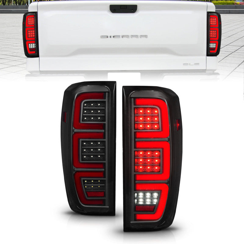 ANZO 19-23 GMC Sierra 1500/2500HD/3500HD Smoke Black Replacement Full LED Bar Tail Light 311458 311458 Photo - Primary
