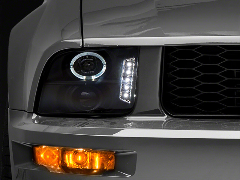Raxiom 05-09 Ford Mustang Excluding GT500 LED Halo Projector Headlights- Blk Housing (Clear Lens) 101683 101683 Photo - Primary