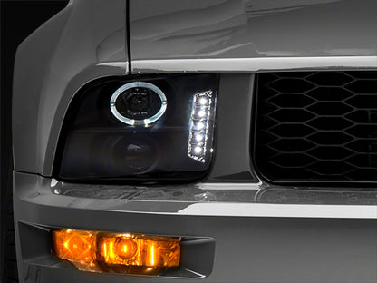 Raxiom 05-09 Ford Mustang Excluding GT500 LED Halo Projector Headlights- Blk Housing (Clear Lens) 101683 101683 Photo - Primary