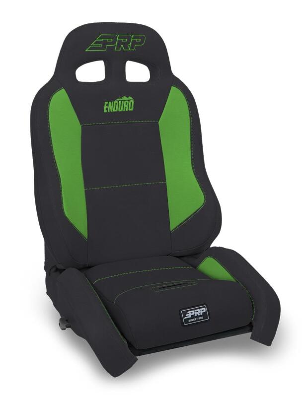 PRP Seats PRP EnduroCrawl Reclining Suspension Seat - Black/Green Vinyl - Passenger A9001045-201-W A9001045-201-W Photo - Primary