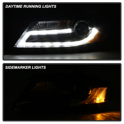 Spyder Audi A4 09-12 Projector Headlights Halogen Model Only - DRL LED Black PRO-YD-AA408-DRL-BK 5081544 5081544 User 1