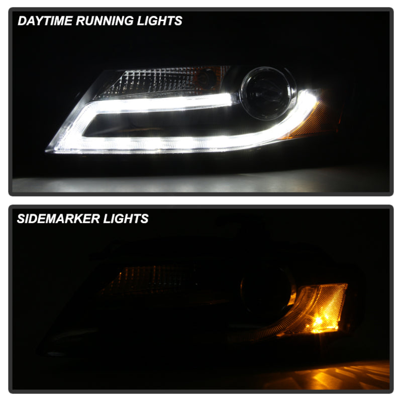 Spyder Audi A4 09-12 Projector Headlights Halogen Model Only - DRL LED Black PRO-YD-AA408-DRL-BK 5081544 5081544 User 1