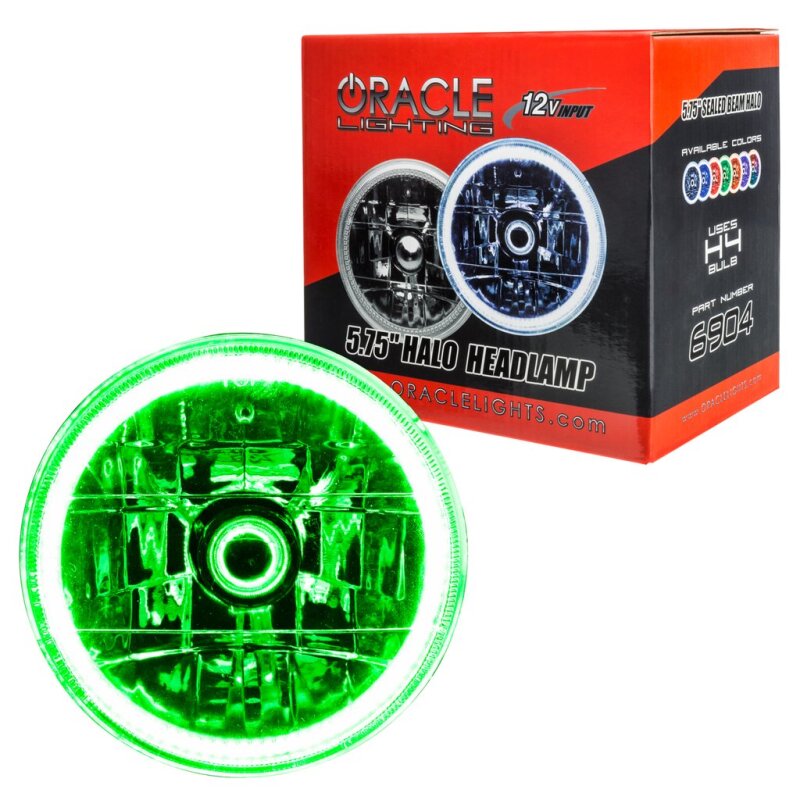 ORACLE Lighting Oracle Pre-Installed Lights 5.75 IN. Sealed Beam - Green Halo 6904-004 6904-004 Photo - Close Up