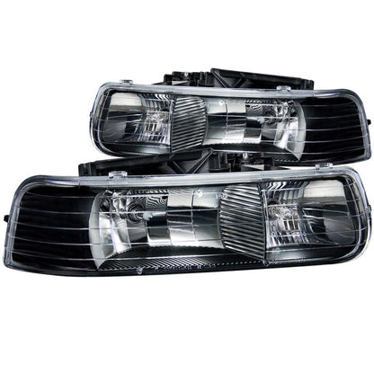 Anzo 1999-2002 Chevrolet Silverado 1500 Crystal Headlights Black 111155 Photo - Primary