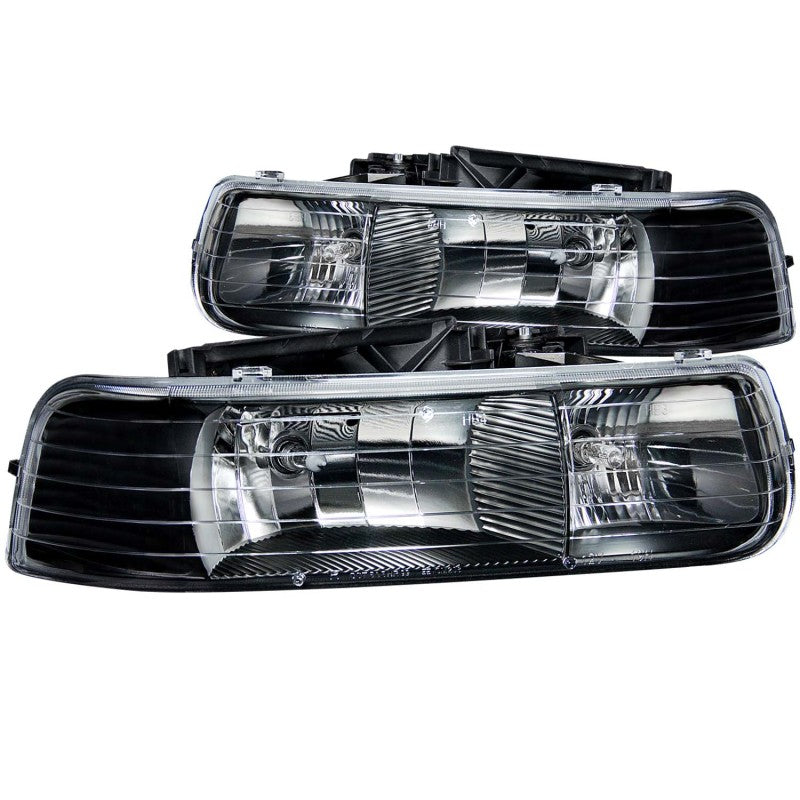 Anzo 1999-2002 Chevrolet Silverado 1500 Crystal Headlights Black 111155 Photo - Primary