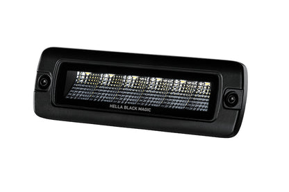 Hella Universal Black Magic 6 L.E.D. Flush Mount Mini Light Bar - Flood Beam 358176221 358176221 Photo - Primary