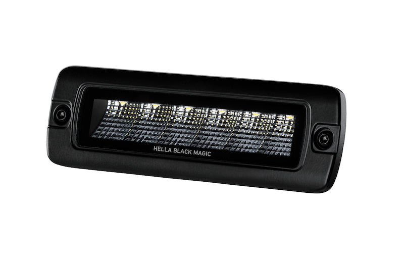 Hella Universal Black Magic 6 L.E.D. Flush Mount Mini Light Bar - Flood Beam 358176221 358176221 Photo - Primary
