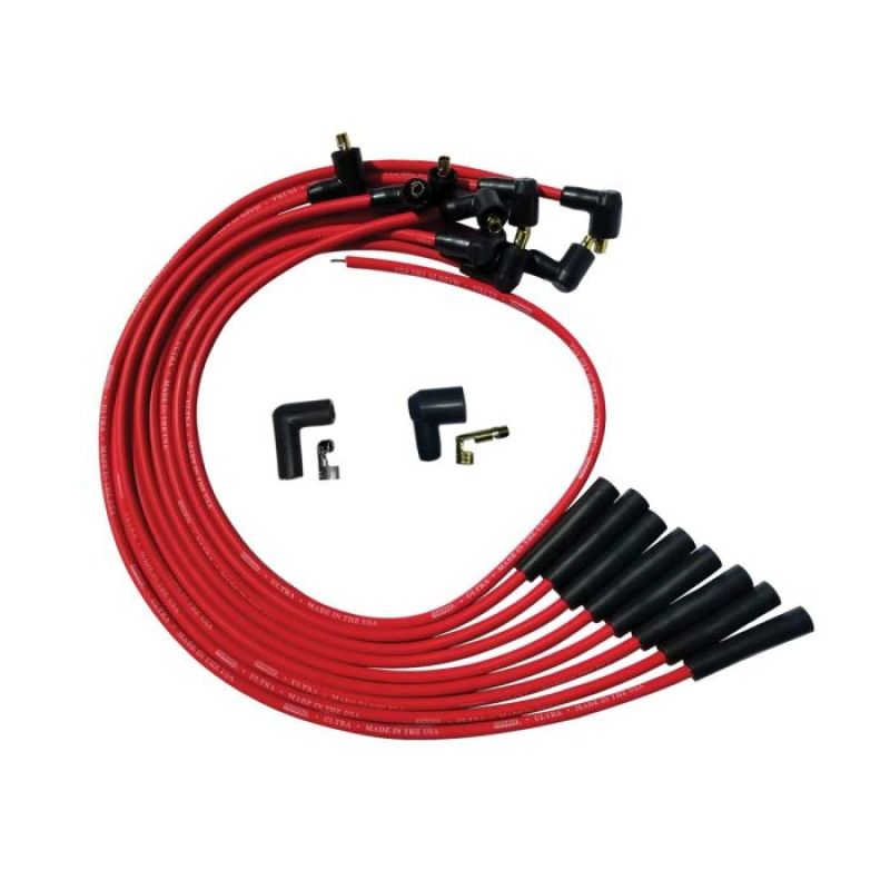 Moroso BBC Over Valve Cover Str Plug Boots Non-HEI Ultra Spark Plug Wire Set - Red 52041 52041 User 1